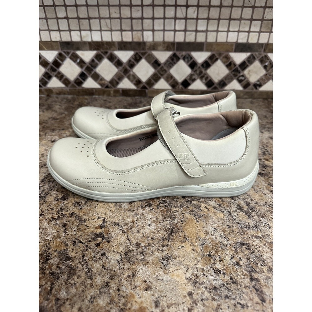 Drew Womens Rose Beige Mary Janes Shoes 10.5 S Bone Soft Pebble Adjustable Strap